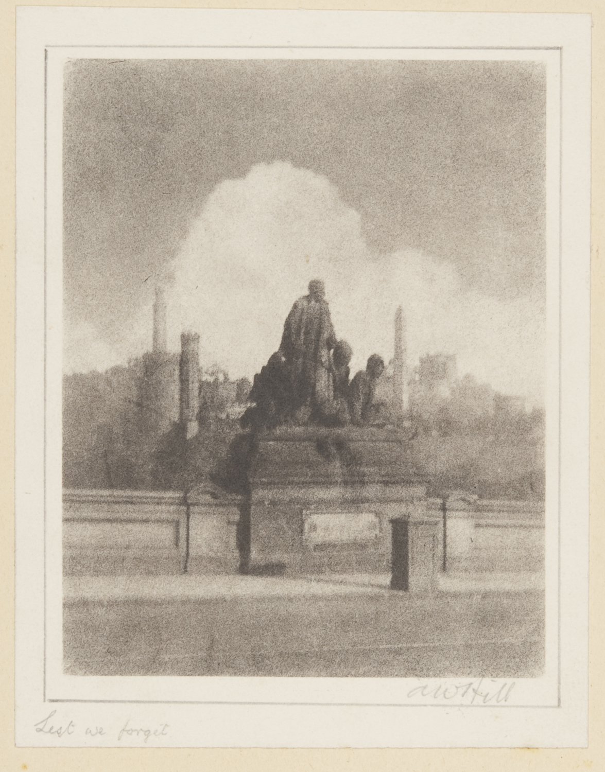 "Lest we forget", bromoil transfer print, date unknown ca.1920s-30s, by Alexander Wilson Hill (1867-1949)