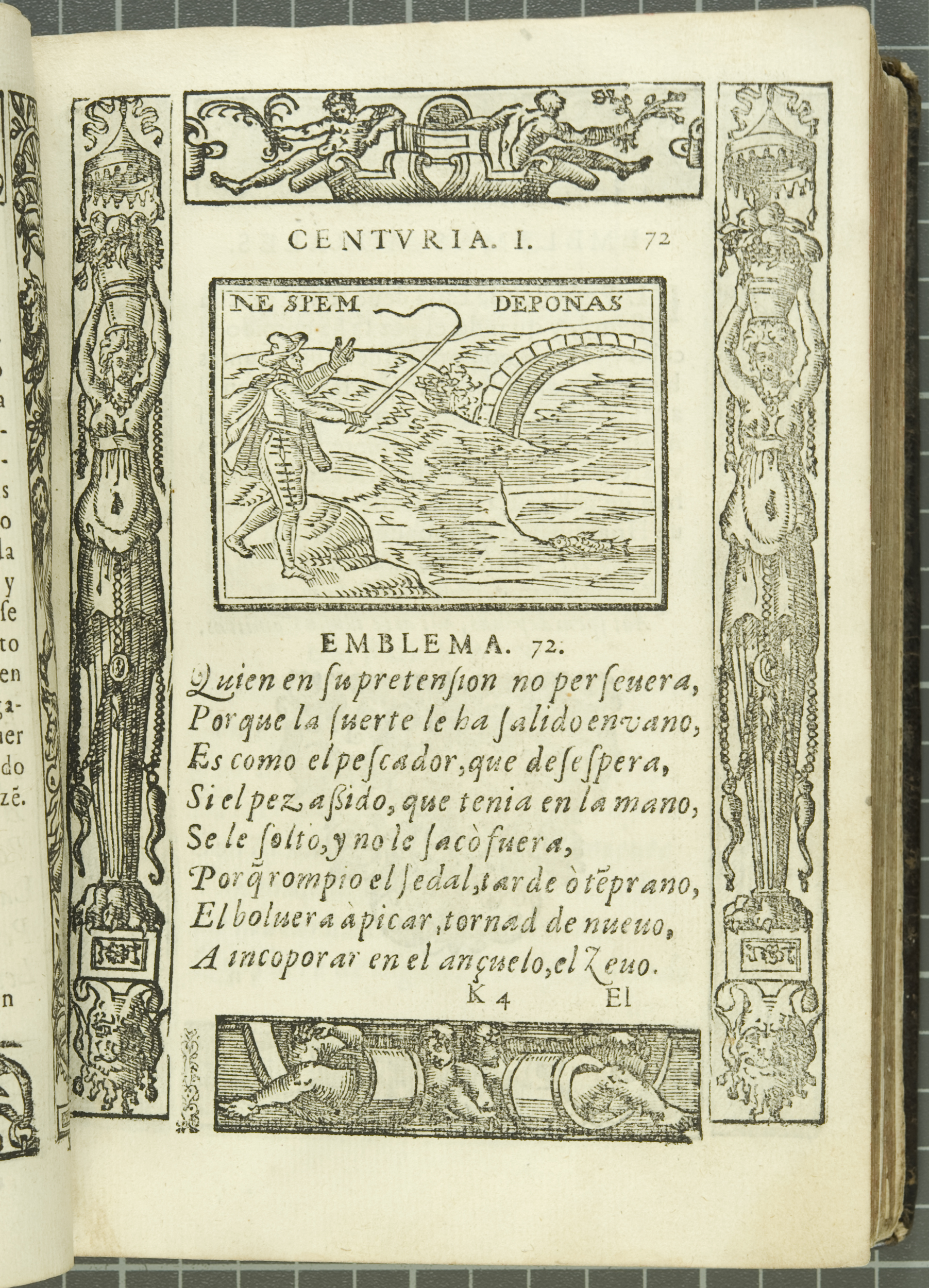Emblem 72: "Ne spem deponas" (Do not lay aside hope), from Covarrubias’s Emblemas morales (1610).