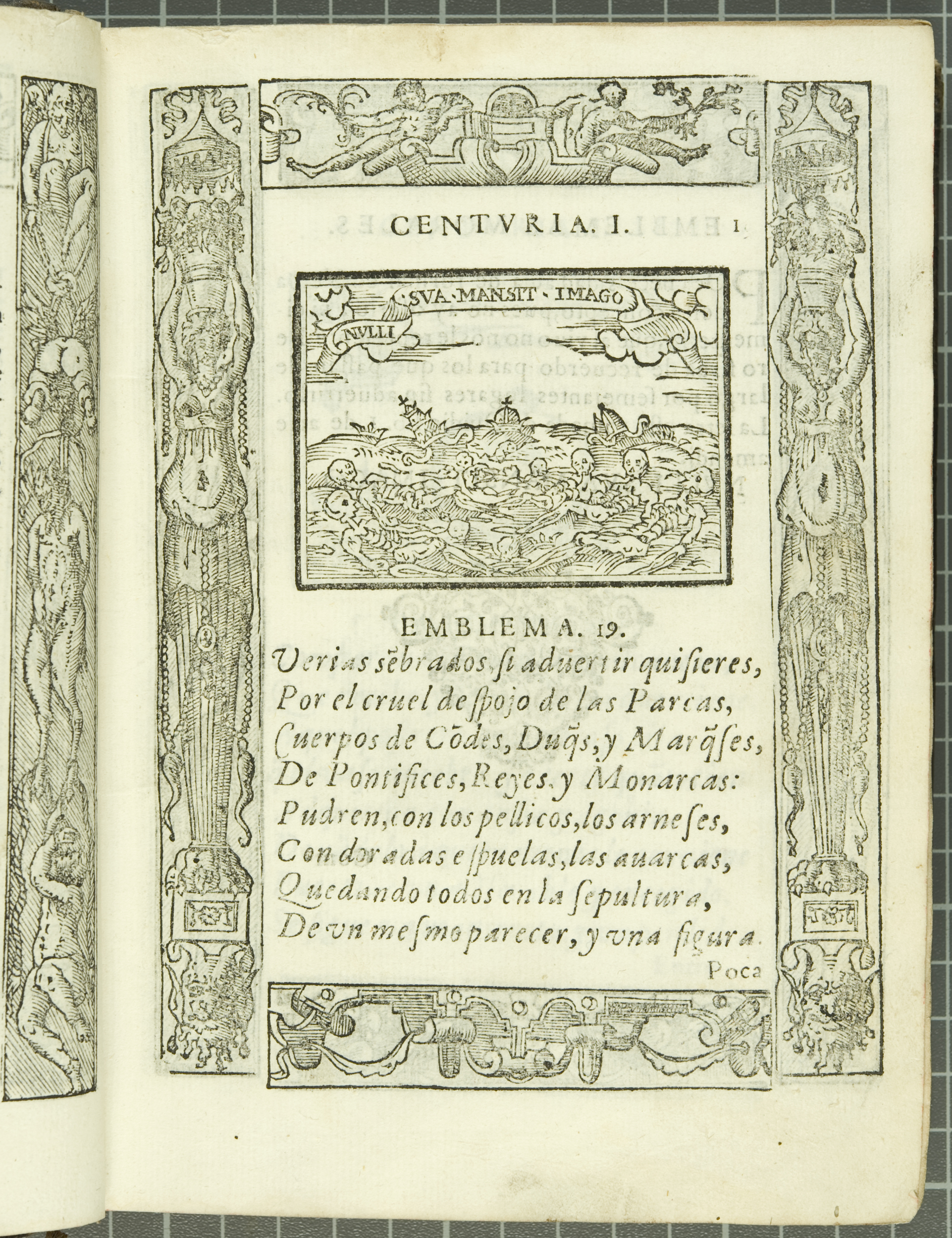 Emblem 19: "Nulli sua mansit imago" (None kept his own image), from Covarrubias’s Emblemas morales (1610).