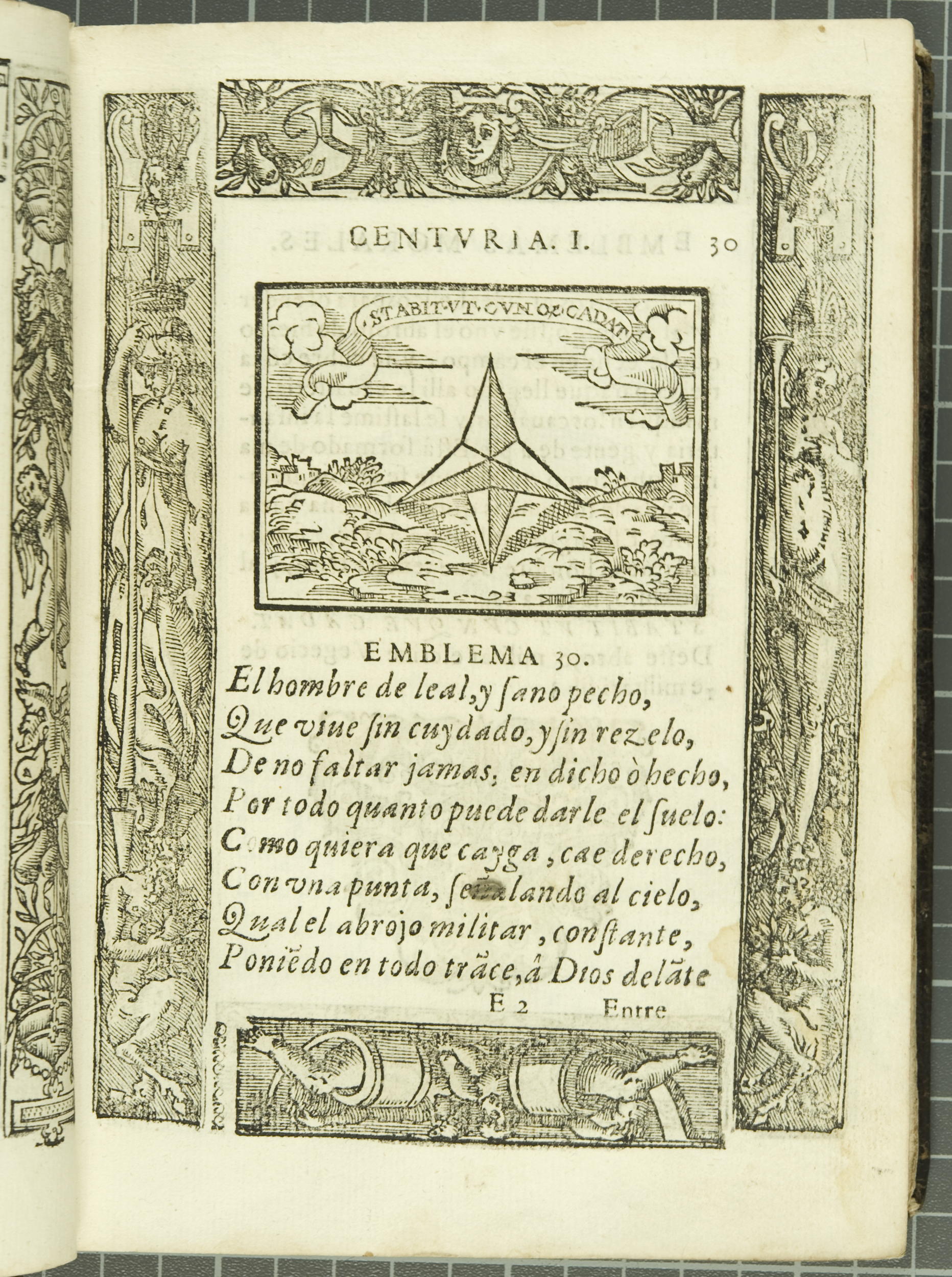Emblem 30: "Stabit ut cunorum cadat" (  ), from Covarrubias’s Emblemas morales (1610).