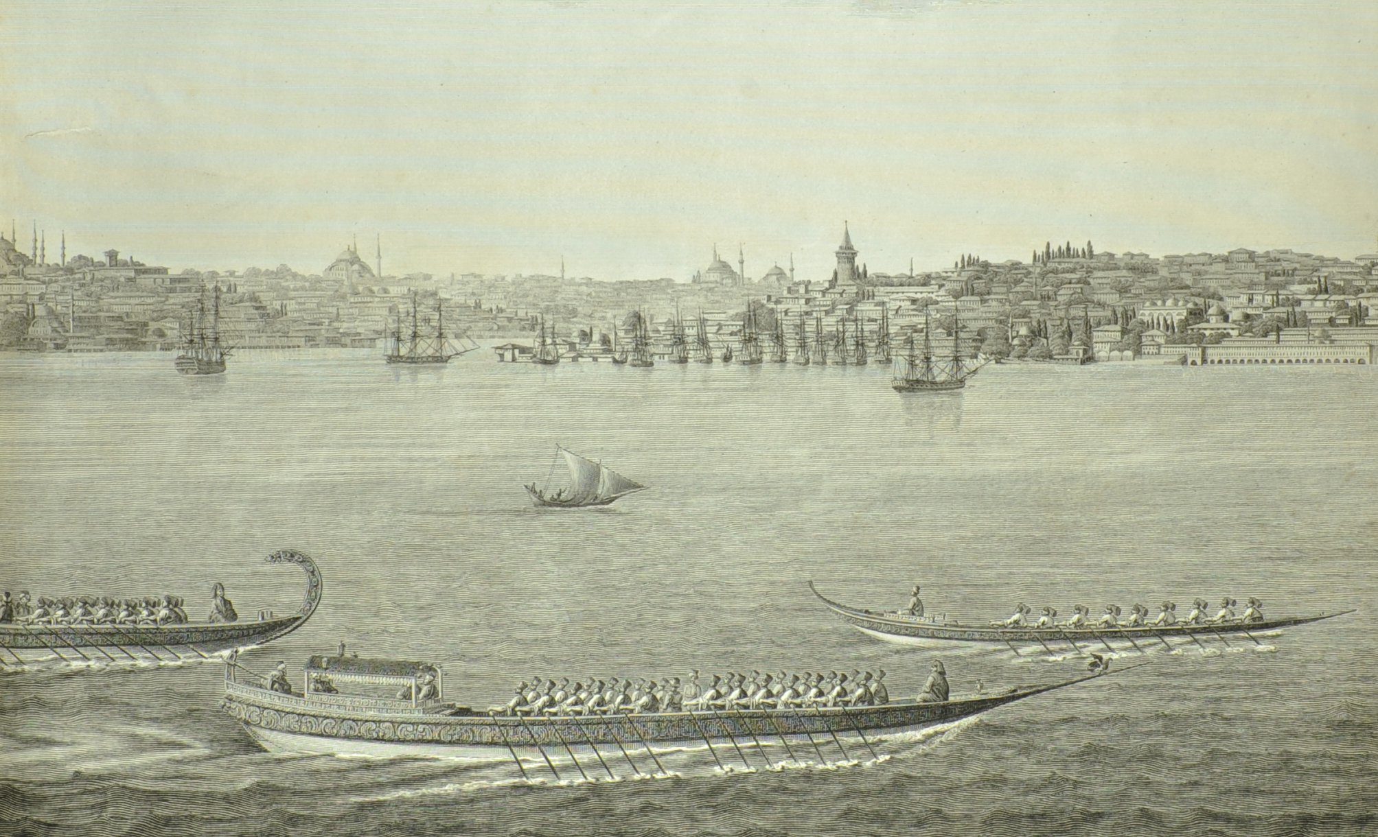 A view of Constantinople from the water, from
