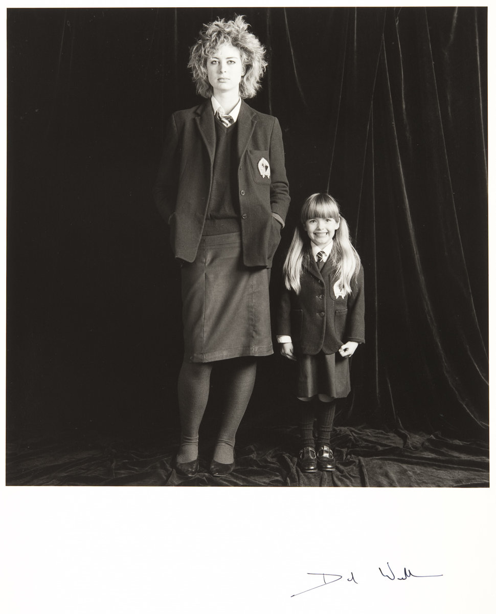 "Sixth Form Girl, Primary I Girl" by David Williams, 1984. Part of a recent acquisition of a collection of works entitled “Scottish Photography Porfolio I” which was generously donated to the university by the Portfolio Gallery of Edinburgh in 2011.