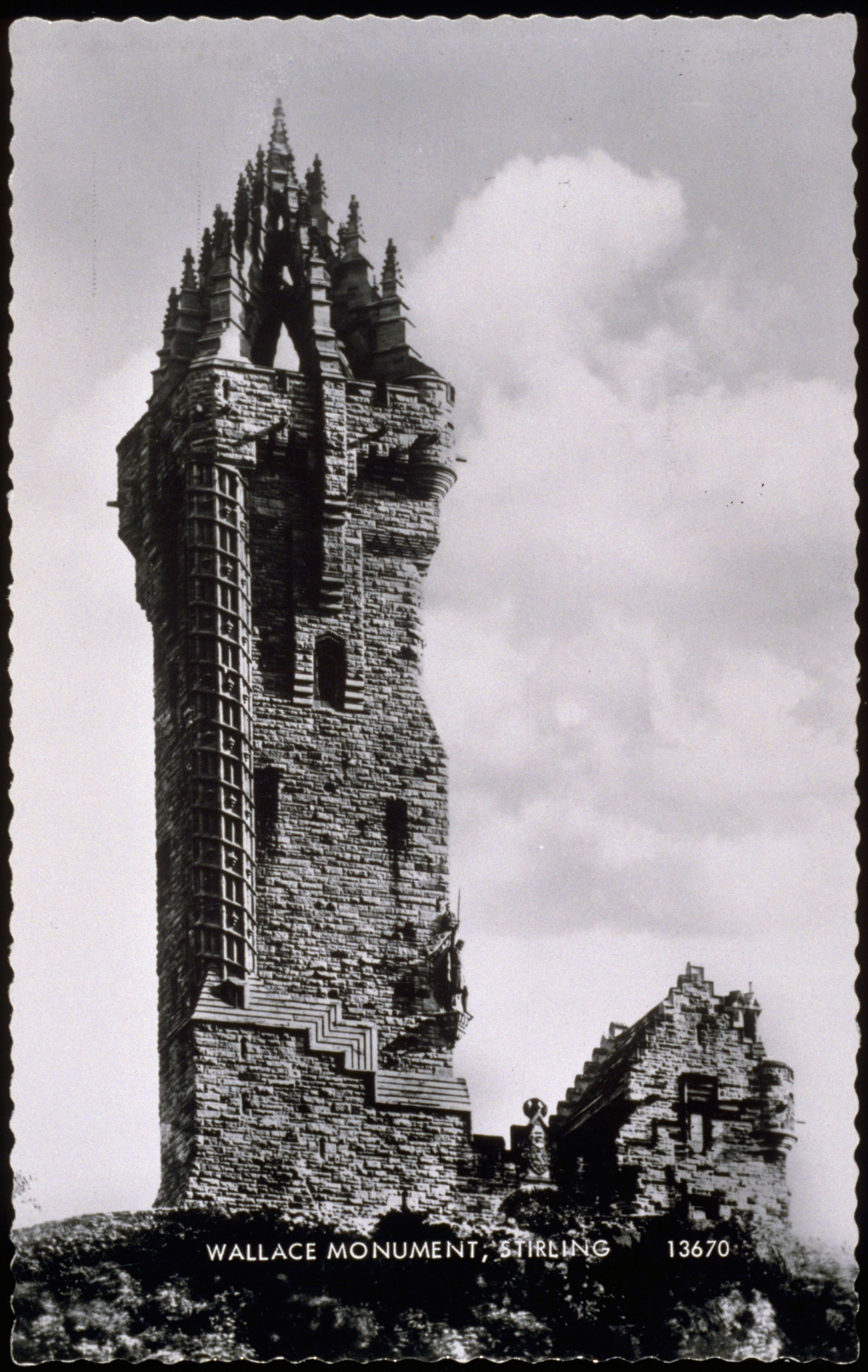 Wallace Monument, 1890. J. Valentine &. Co.Medium: Real Photo (Gelatin Silver Print). St Andrews copy at JV-13670-C