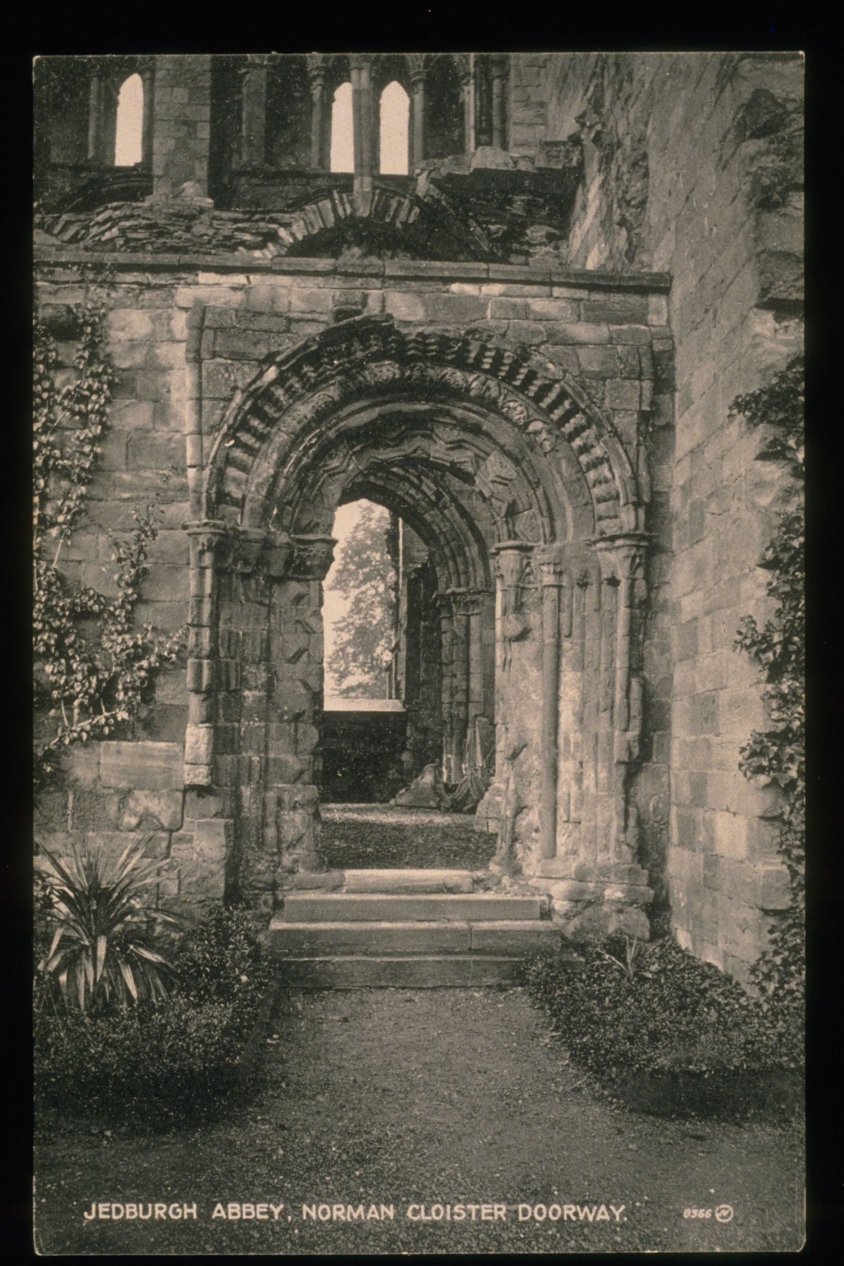 Jedburgh Abbey, Norman Doorway, 1878. J. Valentine & Co.Medium: Sepiatype (Vandyke Print). St Andrews copy at JV-366