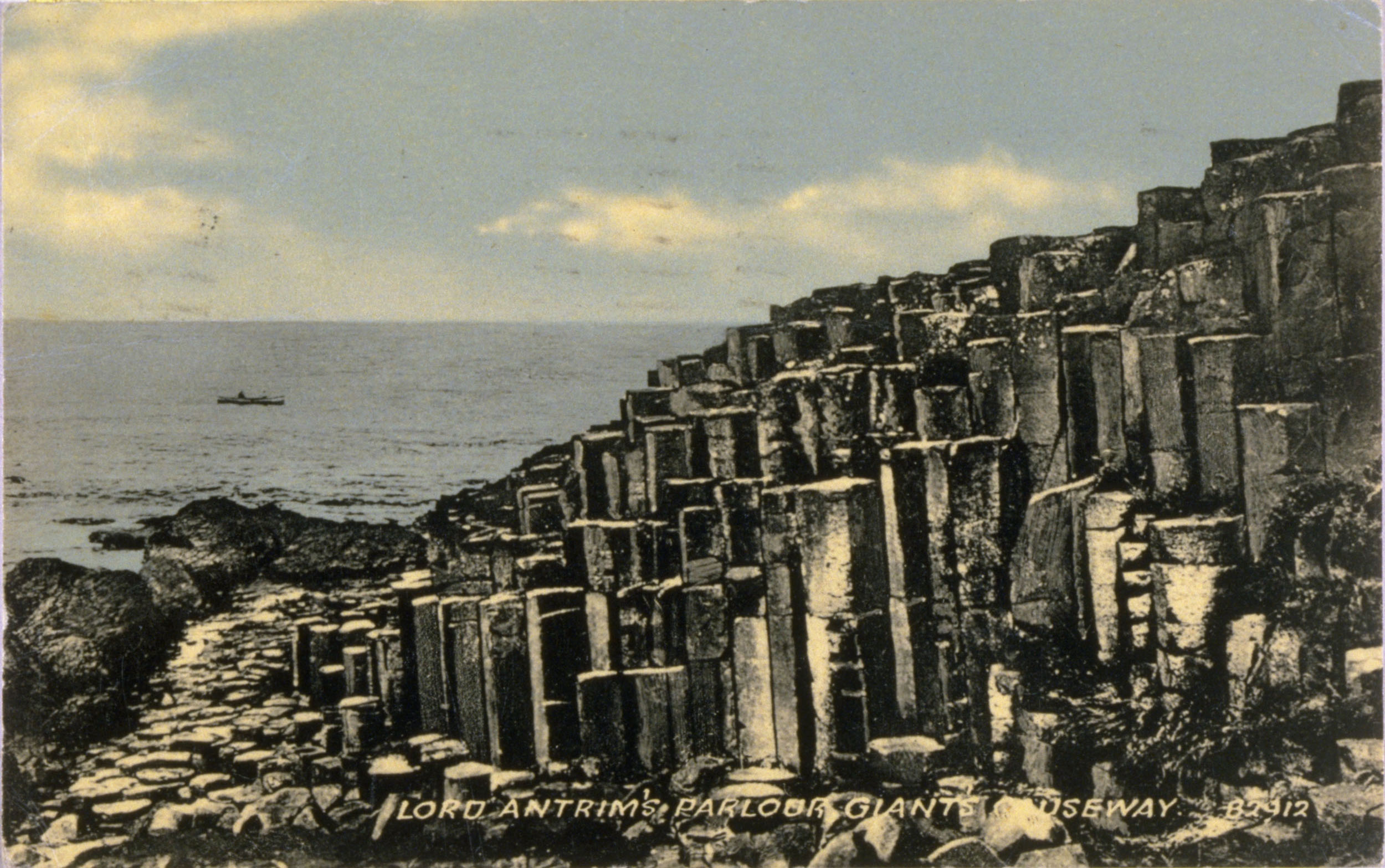 Giant's Causeway, 1919. J. Valentine &. CoMedium: Collo Blue (Collotype). St Andrews copy at JV-82912