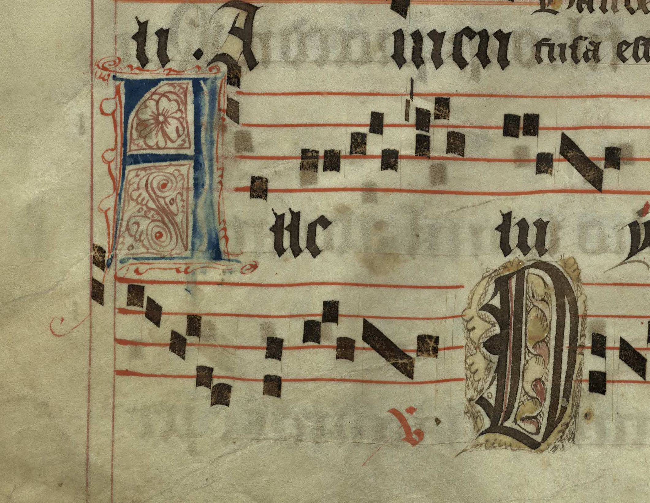 Pen decorated initials A and D from a 15th century Gradual (St Andrews msM2148.G7)