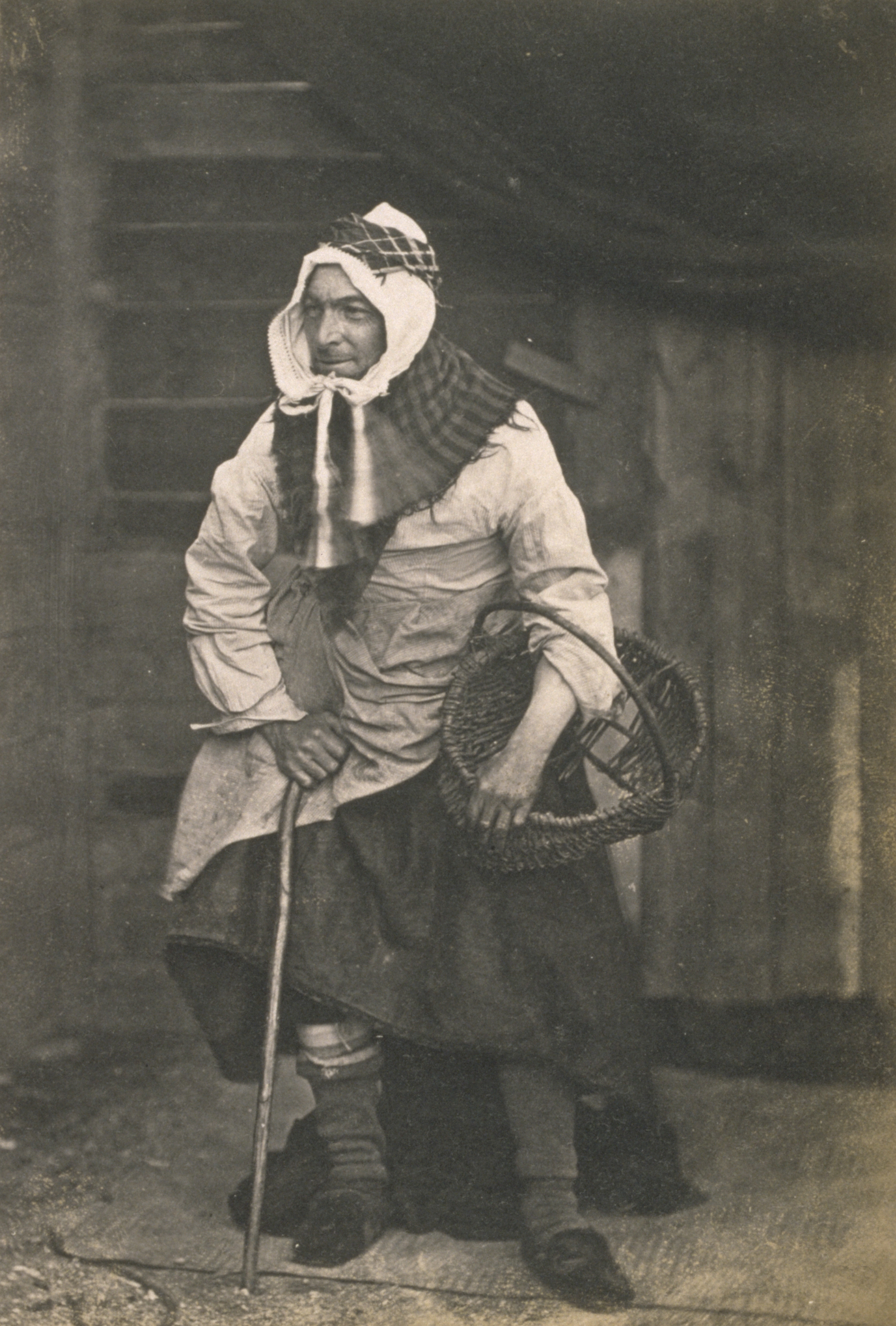 “Mr T. Rodger as Fishwoman” (father of the photographer), by Thomas Rodger, 1860. (St Andrews ALB-6-99-2)