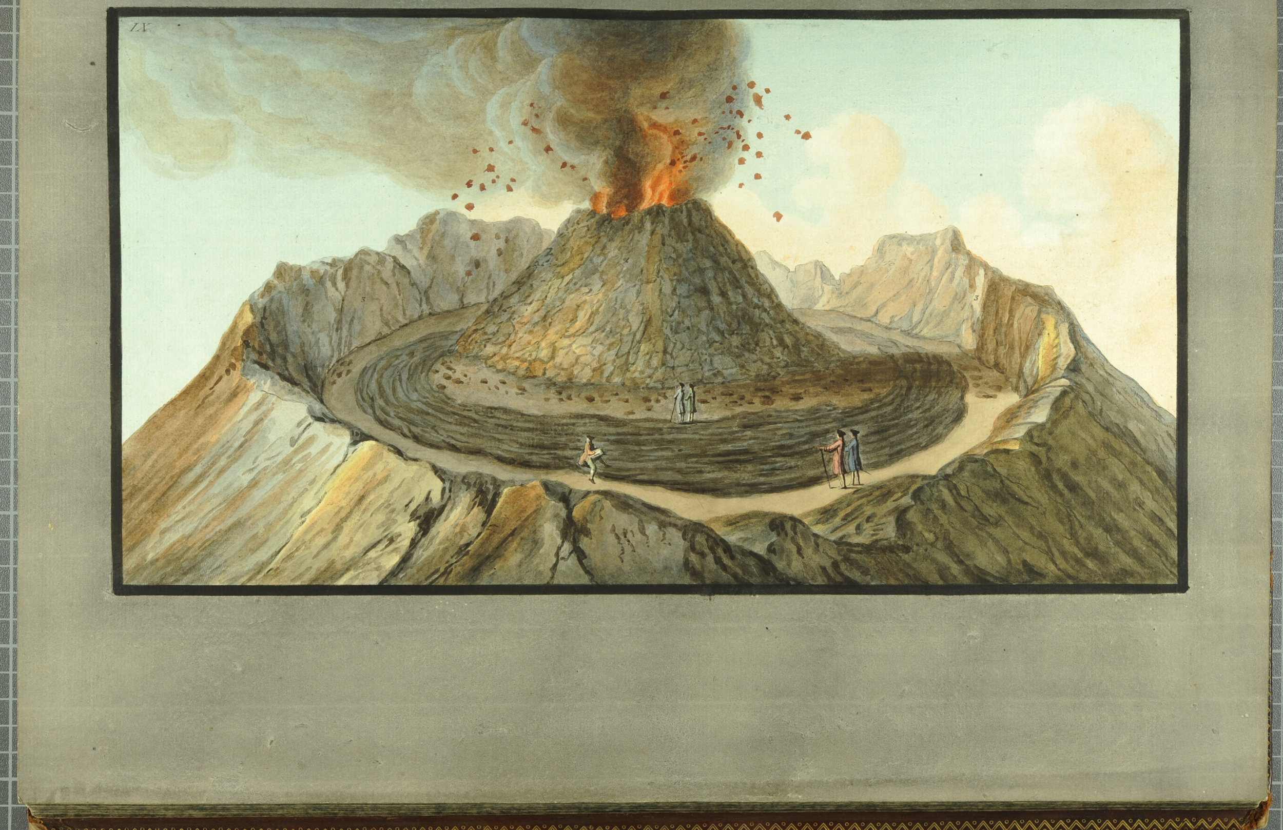 "Interior view of the crater of Mount Vesuvius, as it was before the great eruption of 1767." From William Hamilton’s Campi Phlegraei (St Andrews rff QE523.V5H3 (SR))