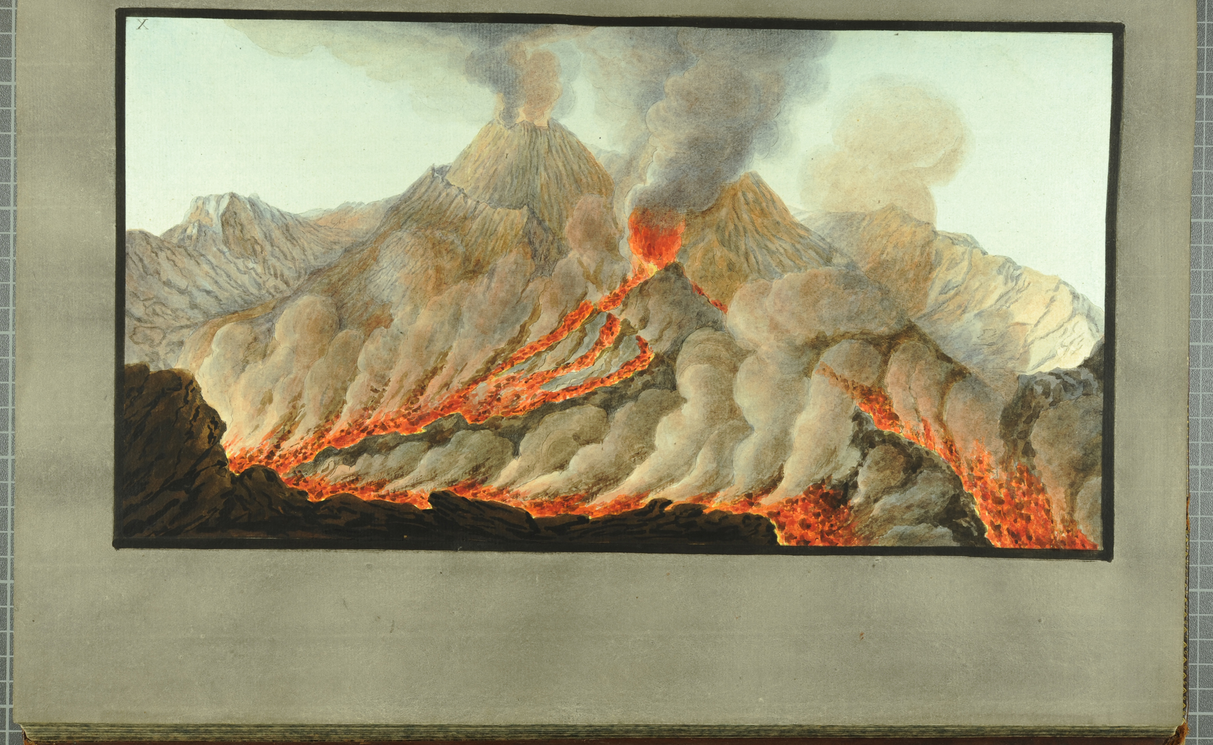 “Interior view of the crater of Mount Vesuvius from an original drawing taken on the spot in the year 1756.” From William Hamilton’s Campi Phlegraei (St Andrews rff QE523.V5H3 (SR))