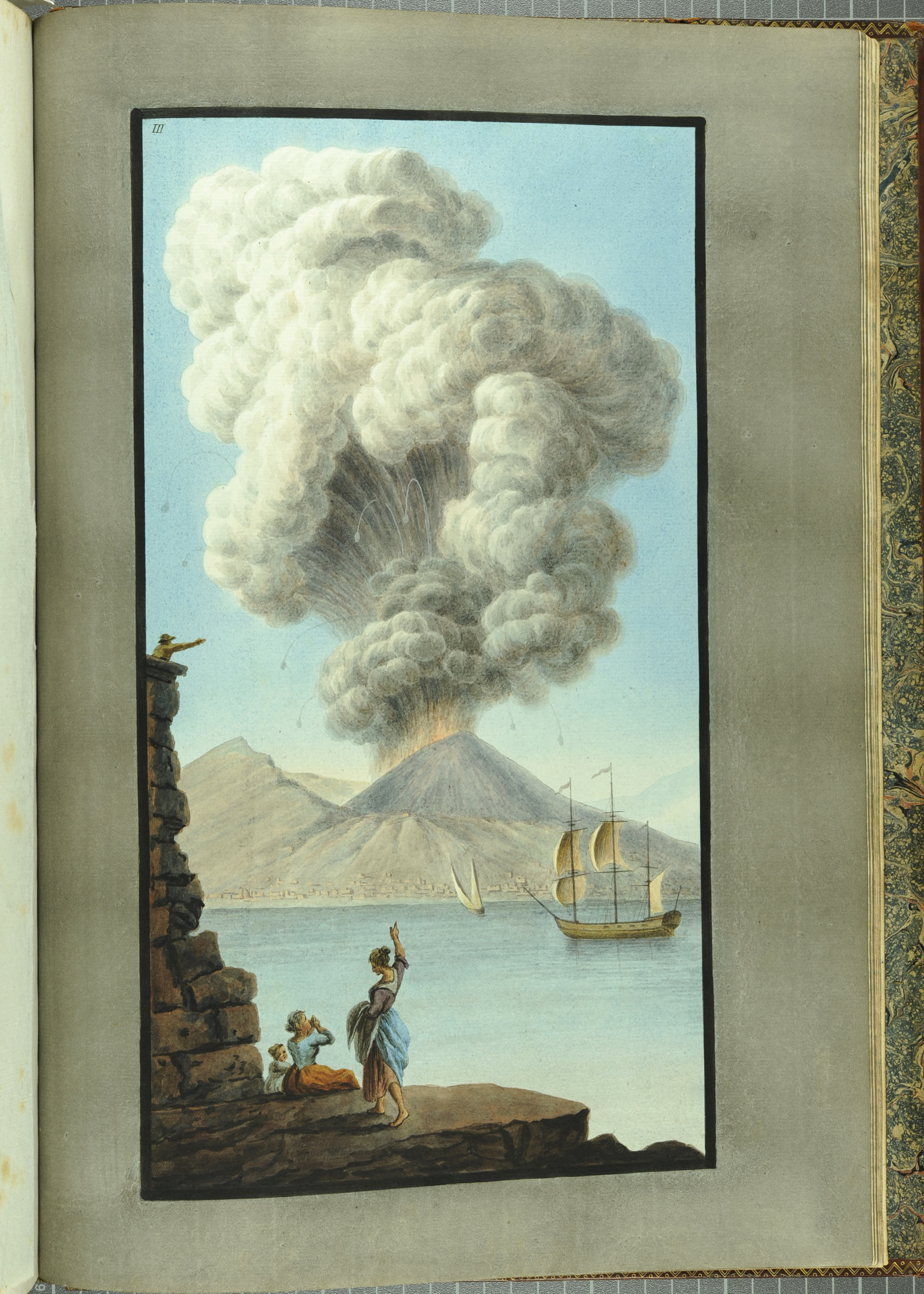 “View of the eruption of Mount Vesuvius Monday morning August the 9th 1779.” From William Hamilton’s Campi Phlegraei (St Andrews rff QE523.V5H3 (SR))