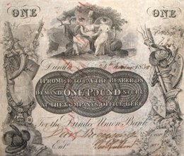 Dundee Union Bank £1 note, 1835
