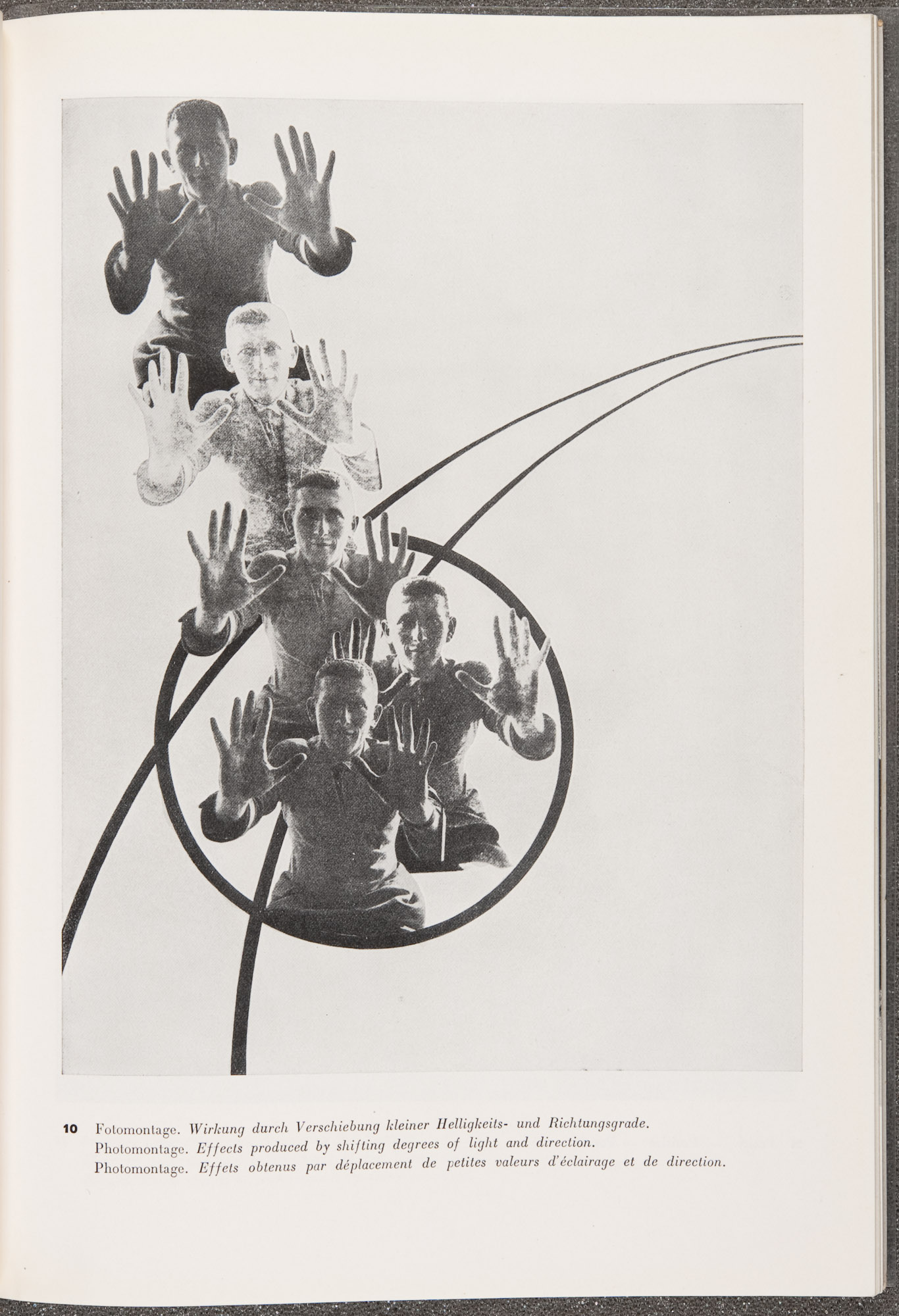 "Plate 10, Photomontage, Effects produced by shifting degrees of light and direction," from L. Moholy Nagy's 60 fotos (1930). St Andrews copy at Photo TR653.M64  