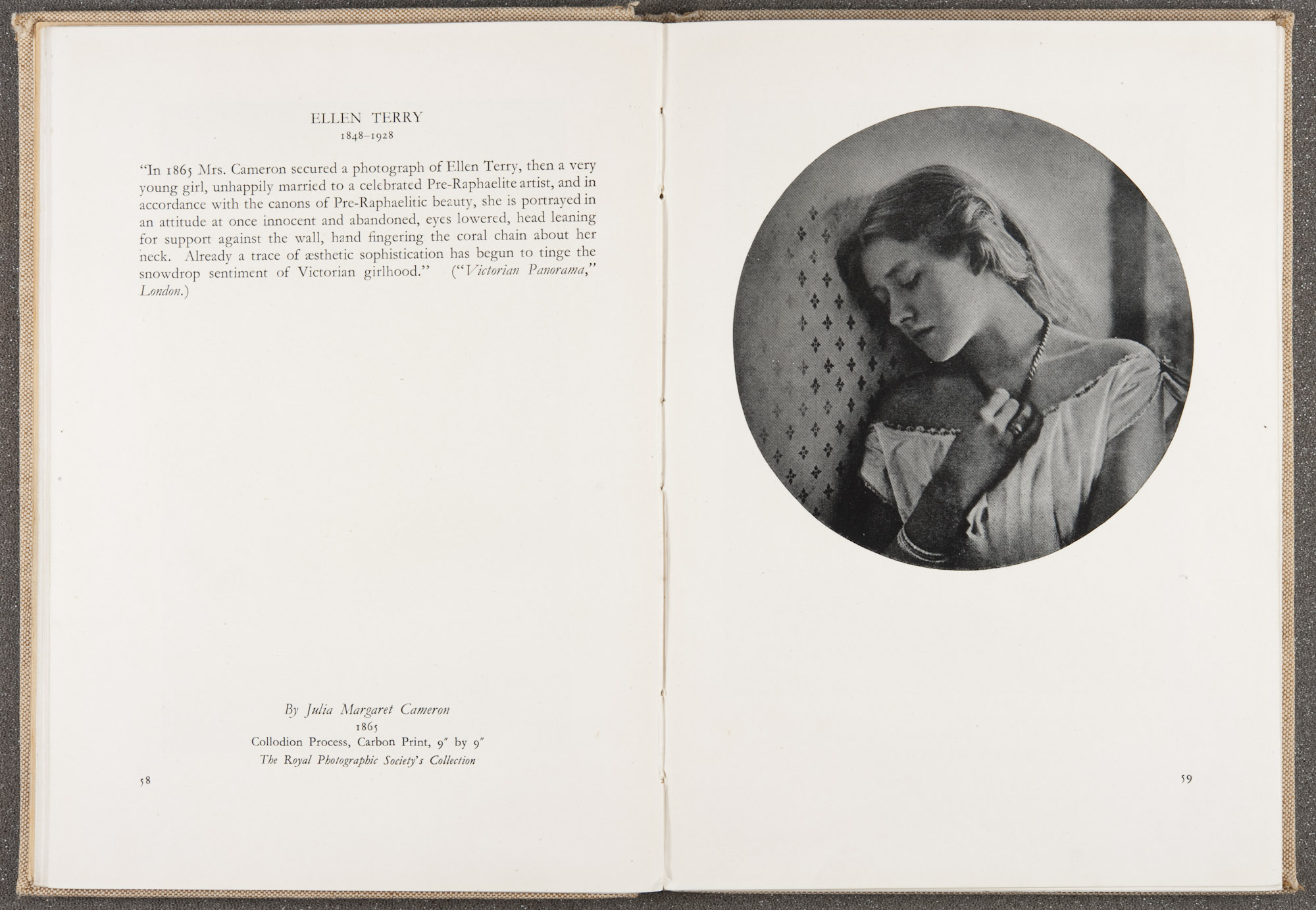 "Ellen Terry," by Julia Margaret Cameron, 1865, page 58-59