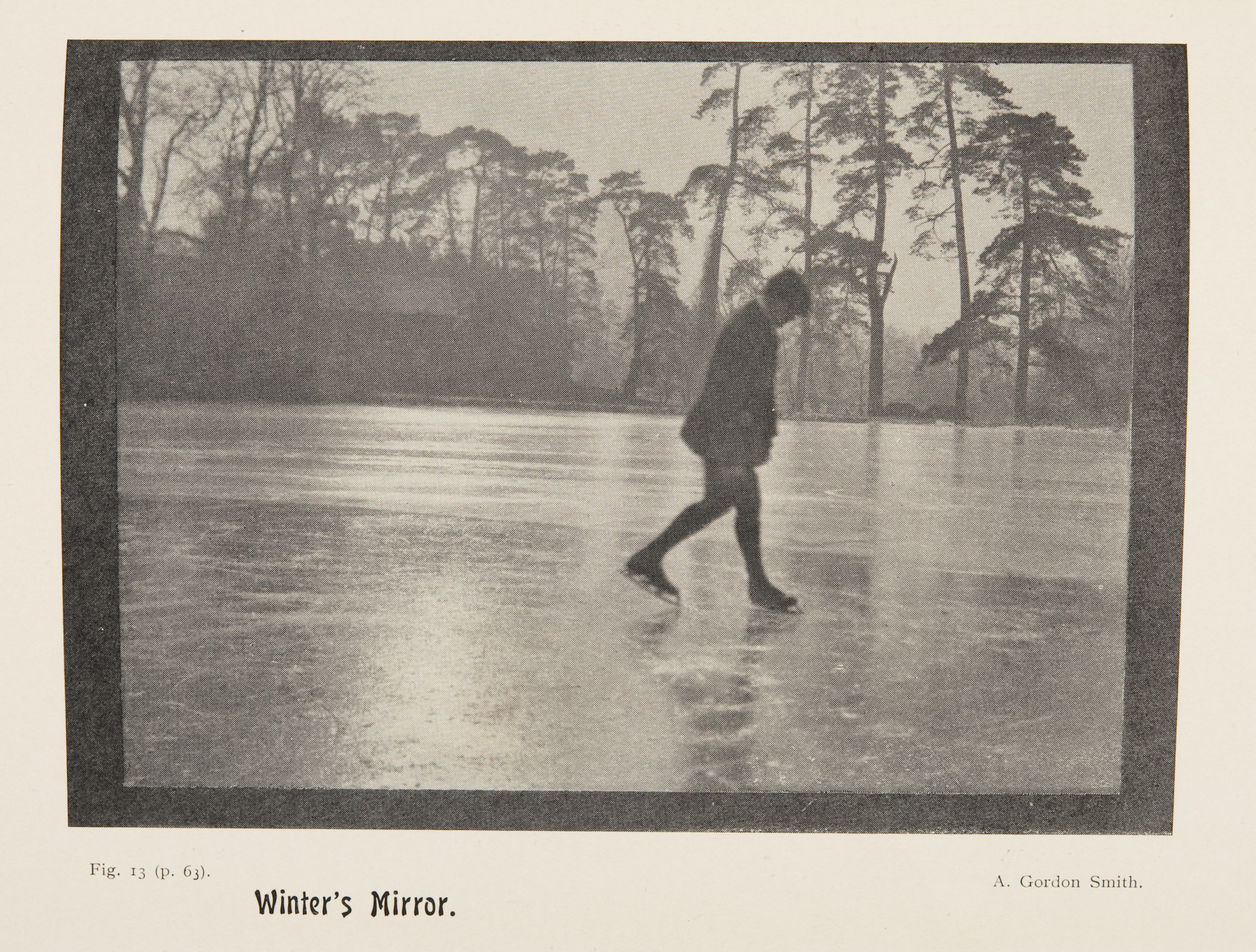 "Winter’s Mirror," by A Gordon Smith, page 30 of issue 28 of The practical photographer (1904-1906). St Andrews copy at Photo TR1.P8
