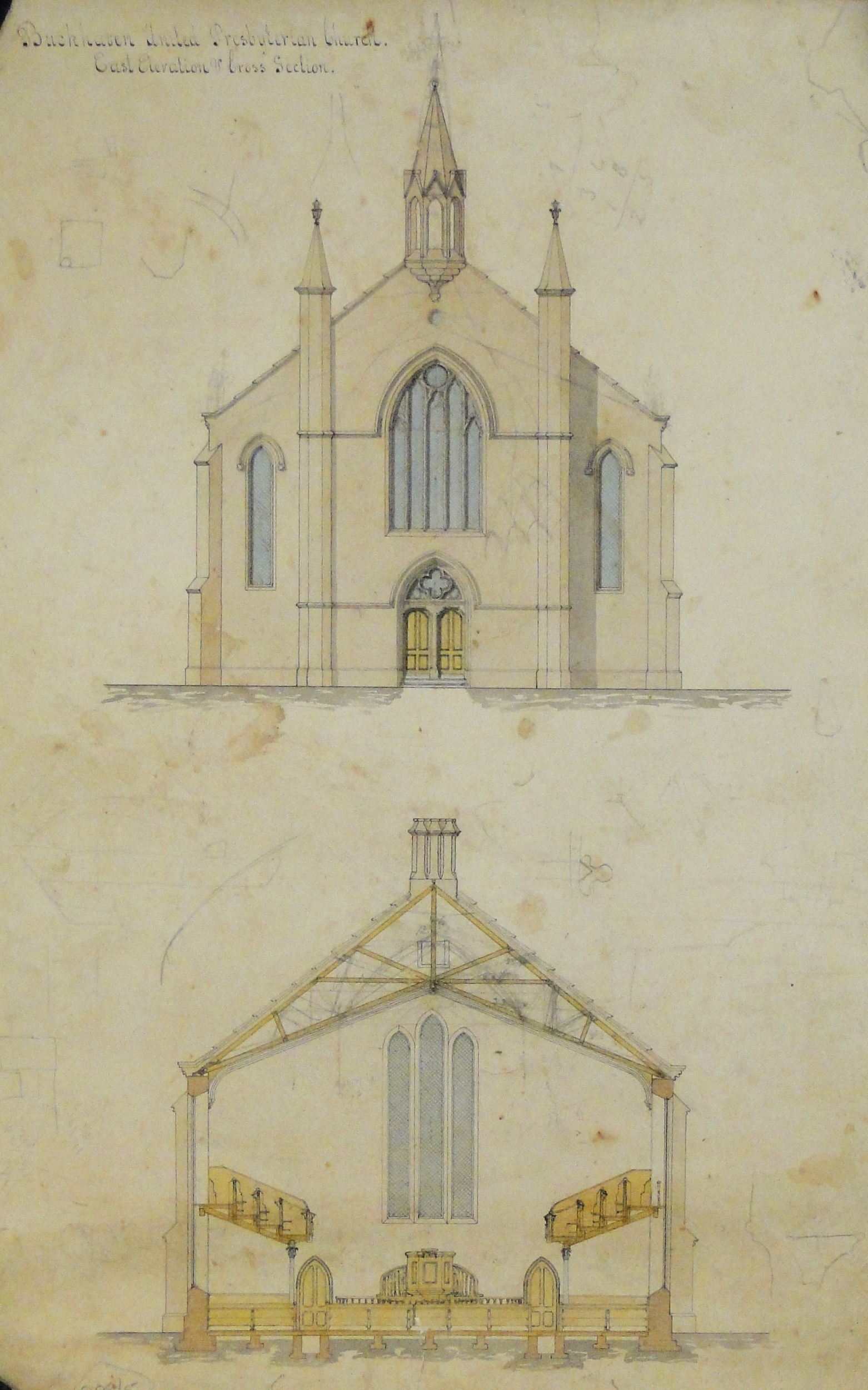 Gillespie and Scott's United Presbyterian Church, Buckhaven, Fife, 1867-68 (St Andrews ms37778b/288)
