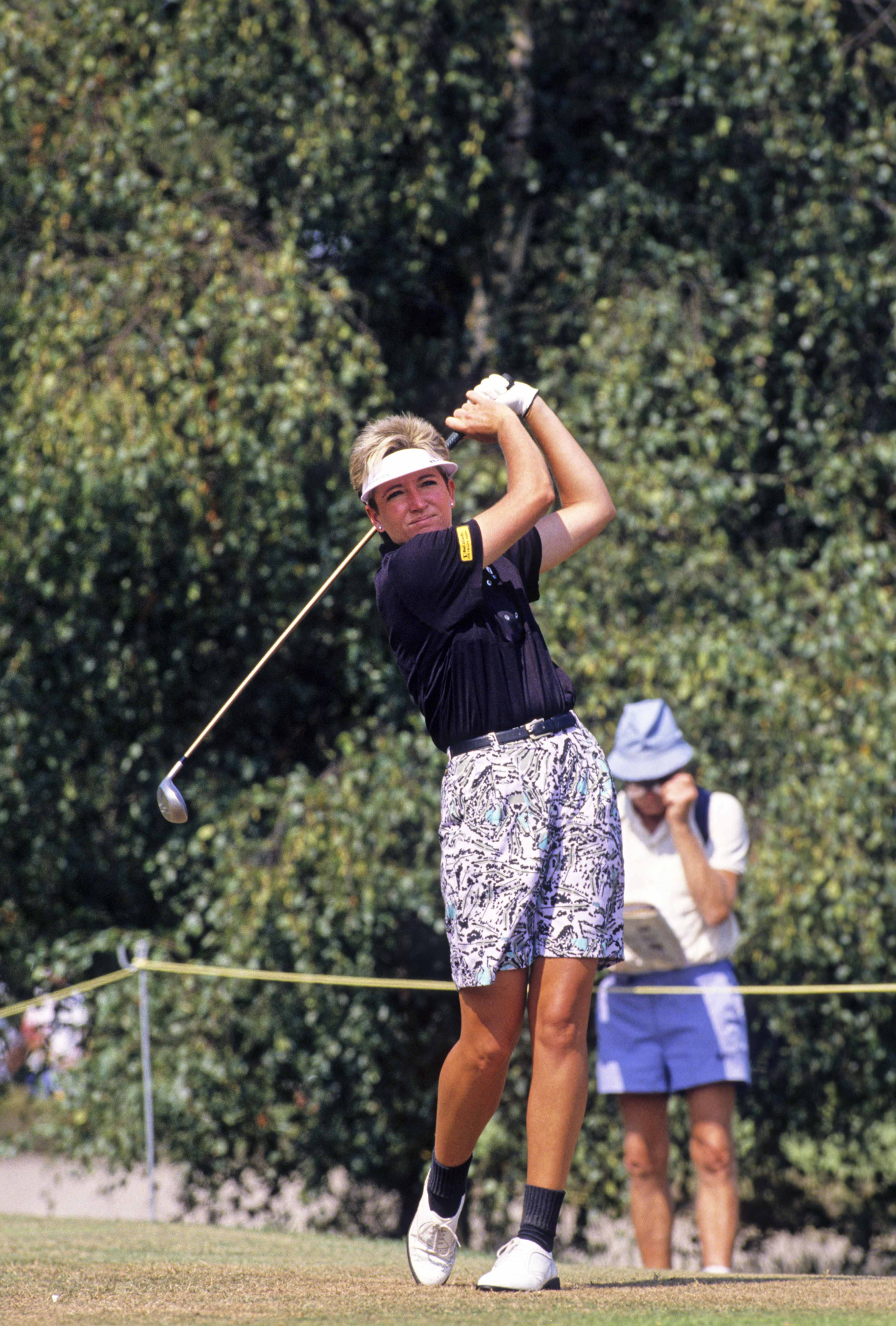 Patti Rizzo on the tee at the 1989 Women's British Open Championship at Ferndown. 