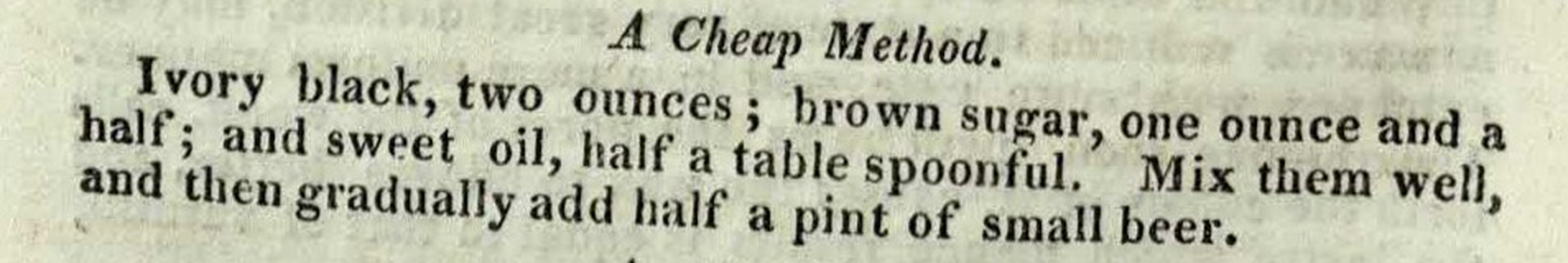 The cheap receipt for blacking, containing small beer. The Complete Servant, p. 390 (St Andrews copy sTX331.A2).