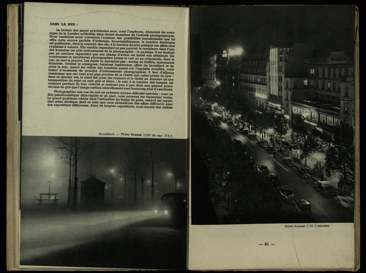 Two examples of Brassaï’s mastery of night-photography from Éclairages artificiels (St Andrews copy Photo TR590.N38) 