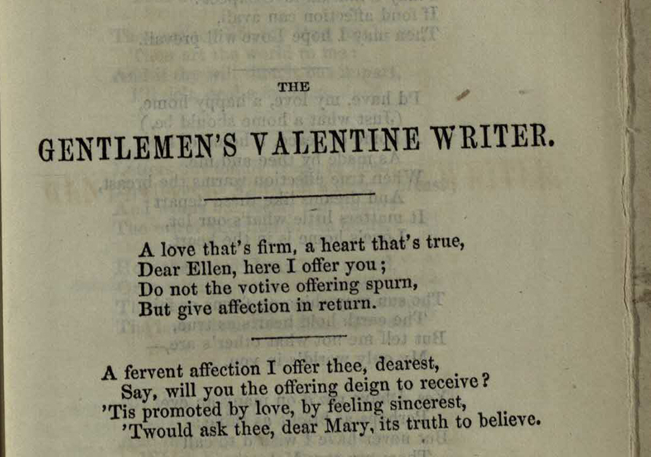 Gentlemen's poetry from The Sentimental Valentine Writer