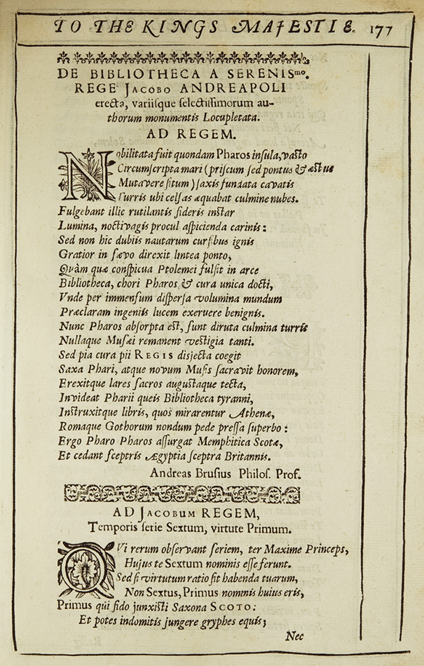 The original Latin poem, by Andrew Bruce, from The Muses welcome. 
