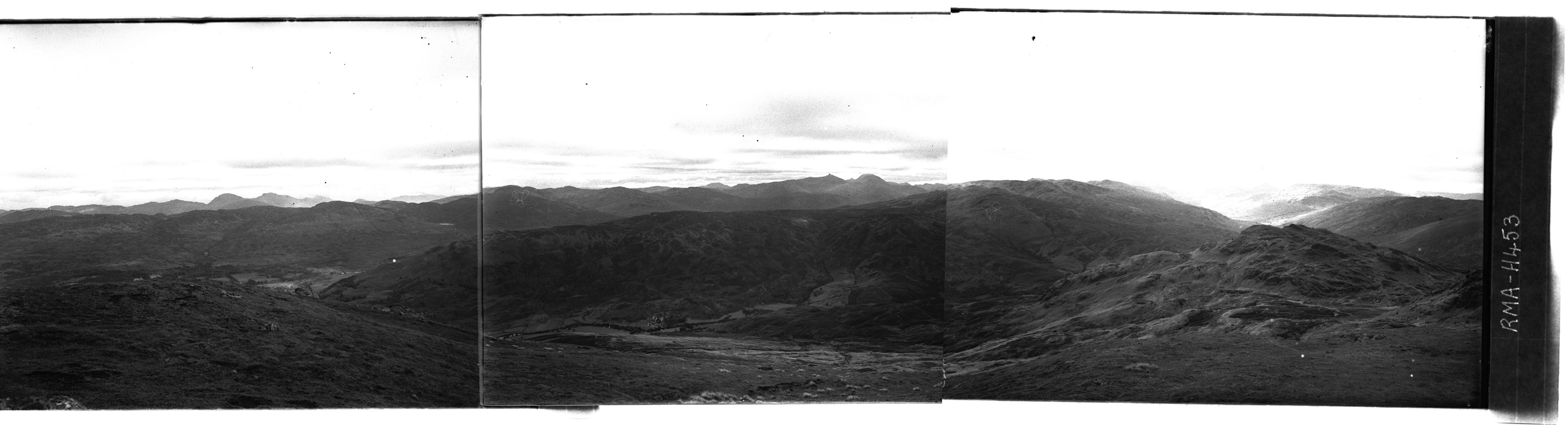 Panoramic view looking south from Creag na Caillich. (RMA-H-451, RMA-H-452, RMA-H-453)