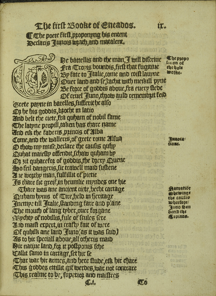 The Eneados, Gavin Douglas' translation of Virgil's Aeneid.