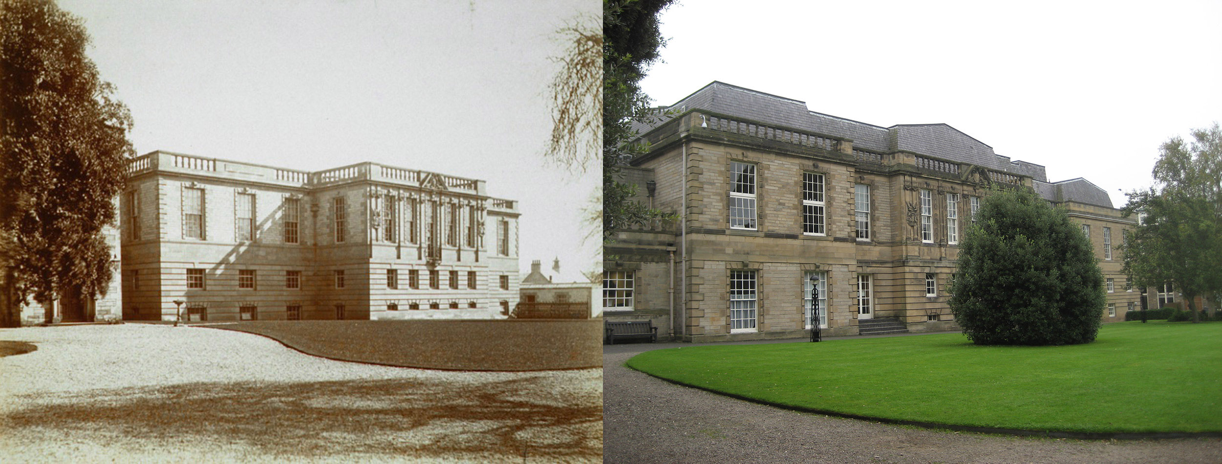 The Carnegie Building in 1911 and today (where the roof extension can be seen), the neo-classical extension to the Library, built in 1907-09. The Stacks and Science Reading Room were located in this extension. 1911 photograph A. Downie (StAU-SouS-Lib-13).