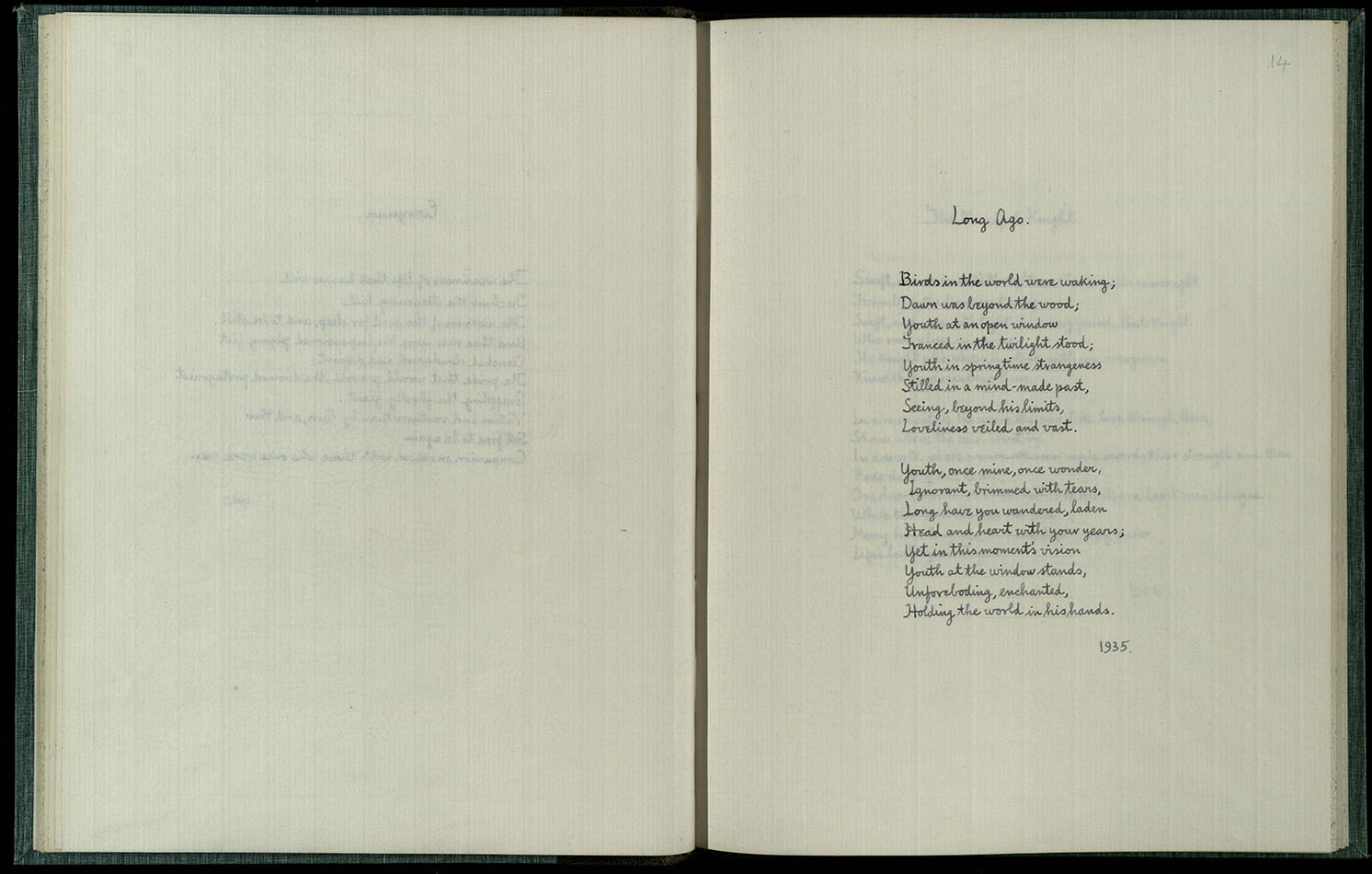 msPR 6037 A9 A17 Sassoon Poems 1918-1939_Long Ago_1