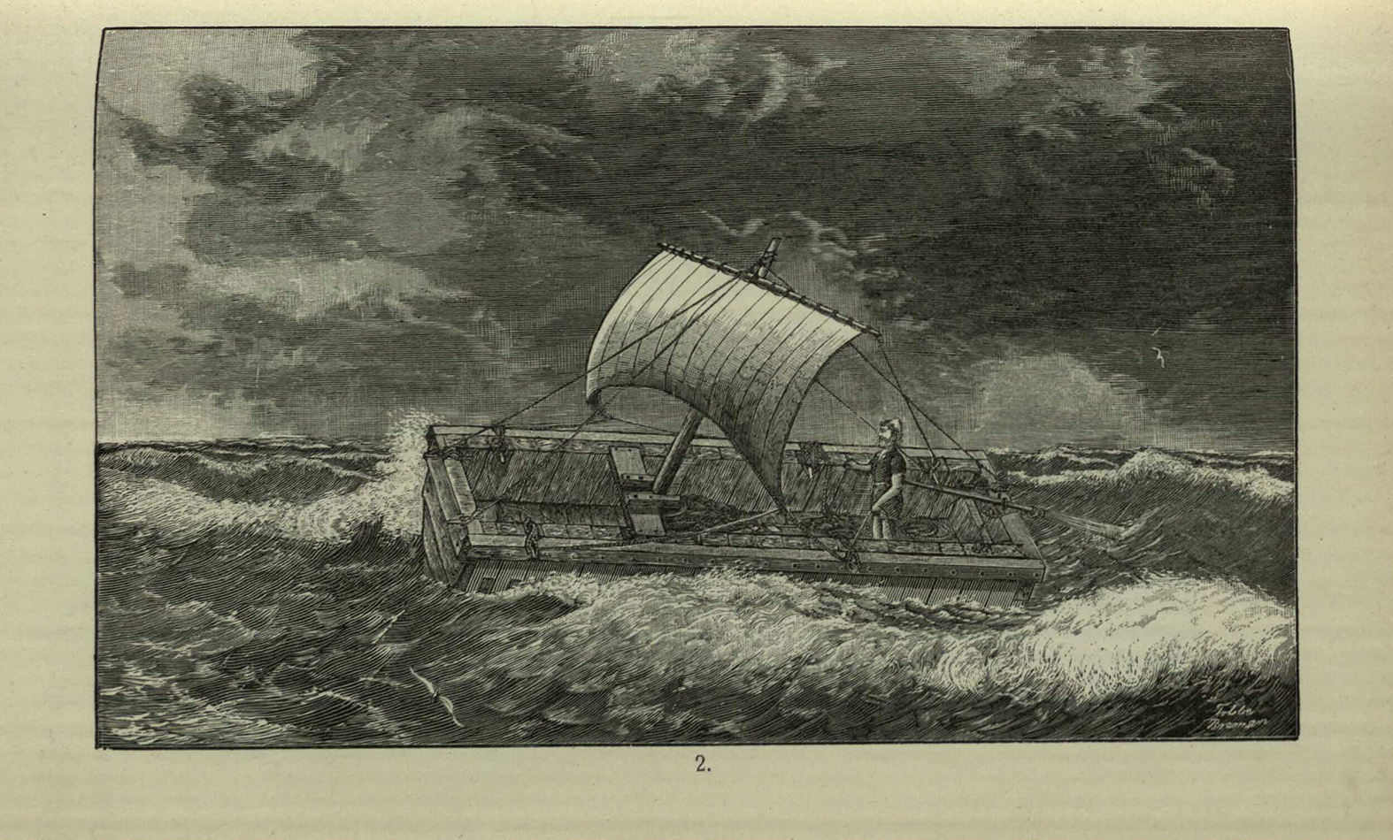 One of the plates from Die Nautic der Alten by Arthur Breusing, showing an example of an ancient ship. Breusing was a navigation instructor at the ‘Steuermannschule’ [Helmsman School]in Bremen.