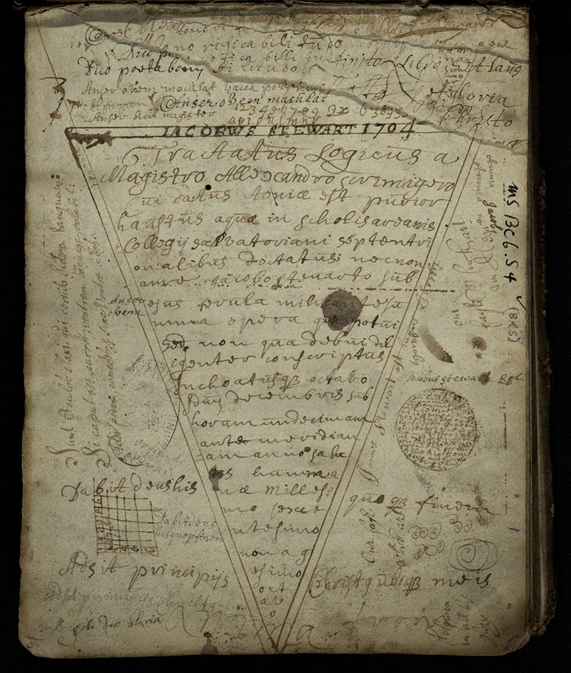 Notes from the dictates of Alexander Scrimgeour, regent of St Salvator's College, University of St Andrews, taken down by James Stewart (msBC6.S4 [ms173]).