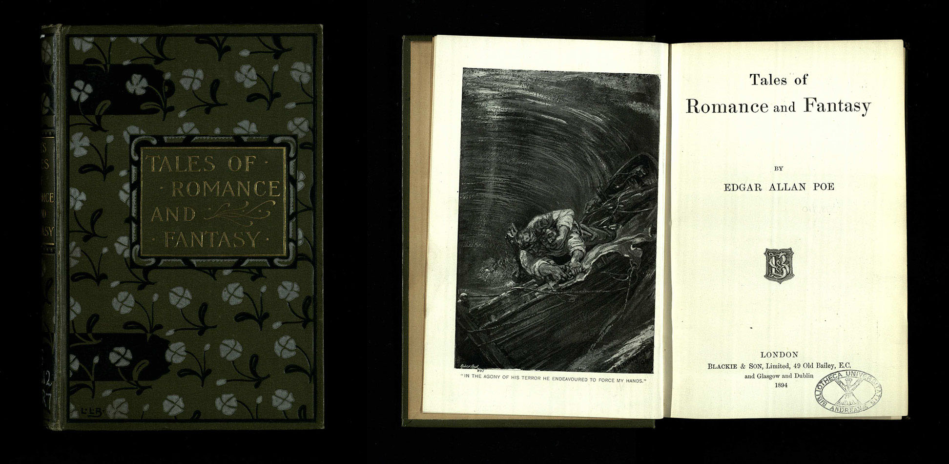 Tales of Romance and Fantasy, an 1894 imprint of Edgar Allan Poe tales (sPS 2612.T2R7).
