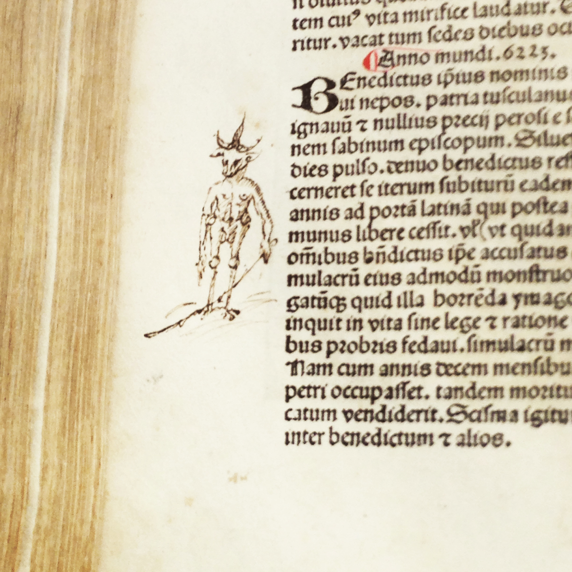 A marginal devil-doodle found in one of St Andrews' copies of Schedel's Liber chronicarum (1493)
