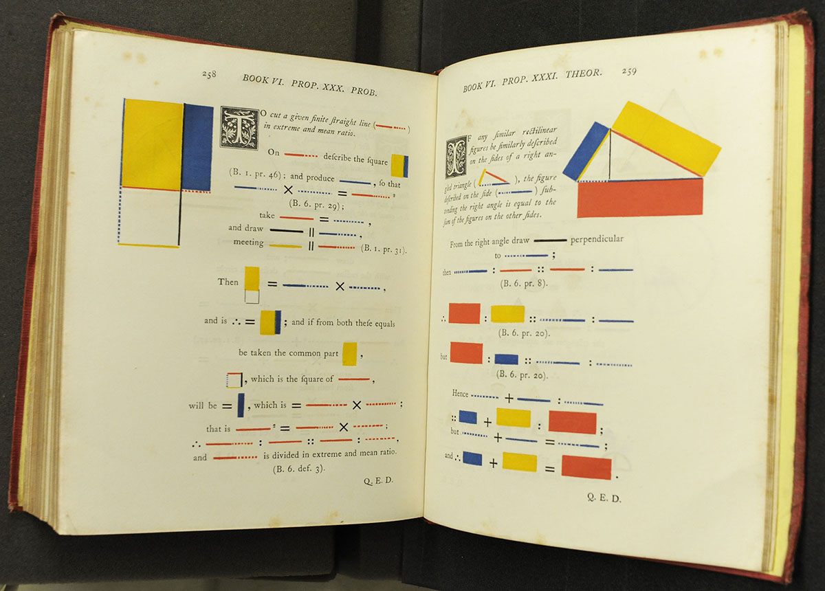 Book VI, Propositions 30 & 31 of Oliver Byrne’s 1847 edition of Euclid’s Elements.