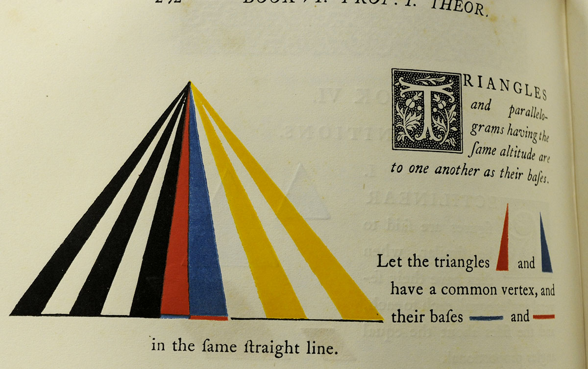Book VI, Proposition 1of Oliver Byrne’s 1847 edition of Euclid’s Elements.
