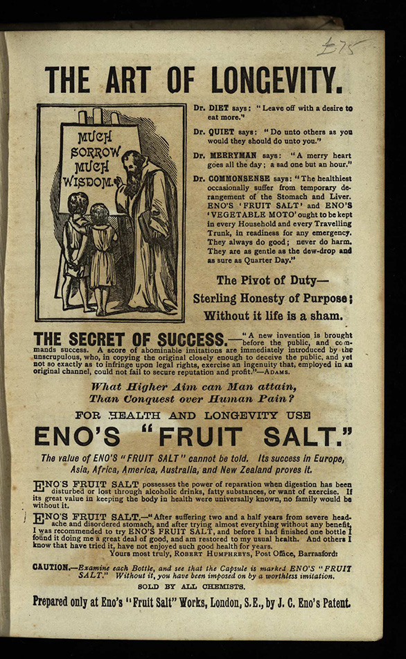 Eno’s Fruit Salt, in Spanish Galleon (1893), Har PR4049.B34S7