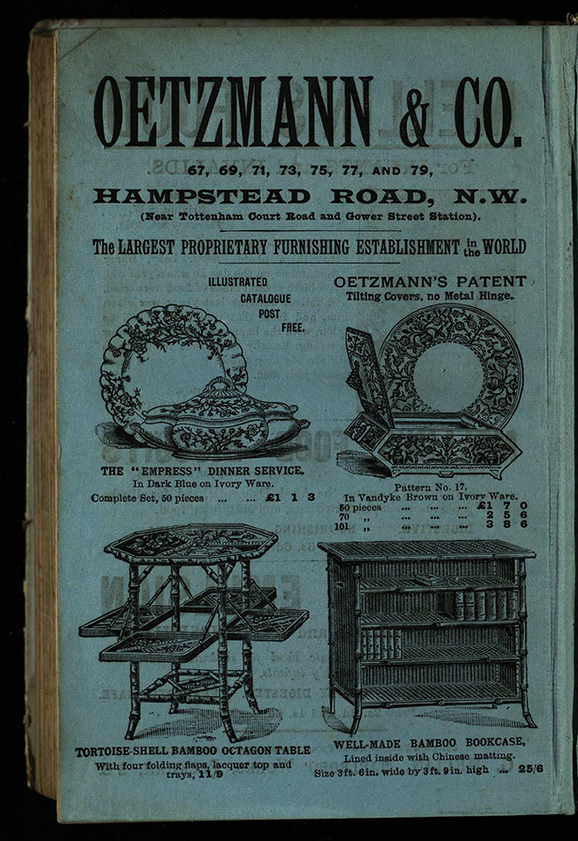 Oetzmann’s oriental furniture, in Lorna Doone, Har PR4132.L67 1893