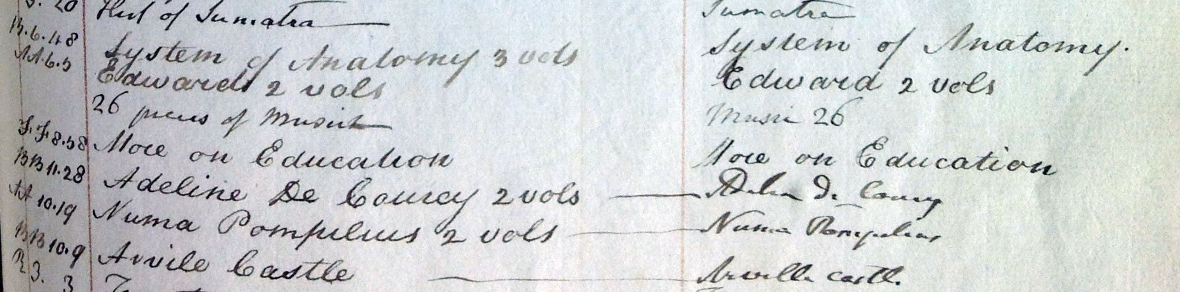Principal Playfair’s borrowing record, 26th September 1800. UYLY206/4 (1791-1800)