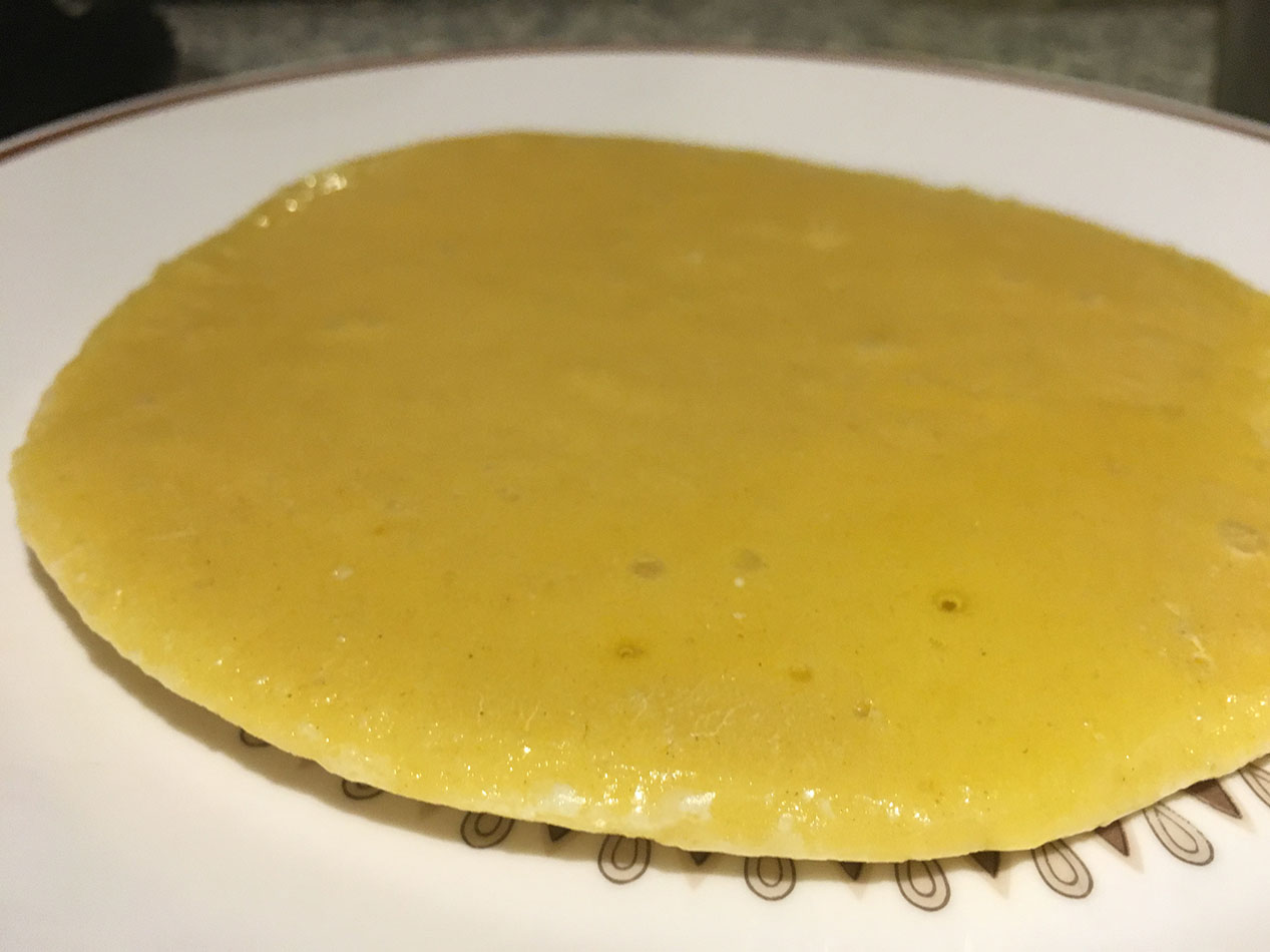 A thick, doughy, pancake