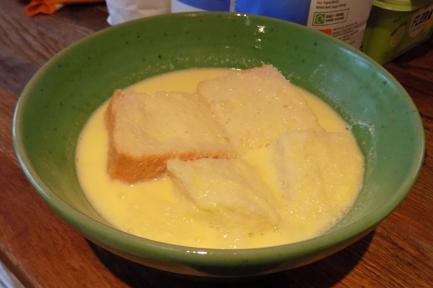 Milk soup on bread - yuk!