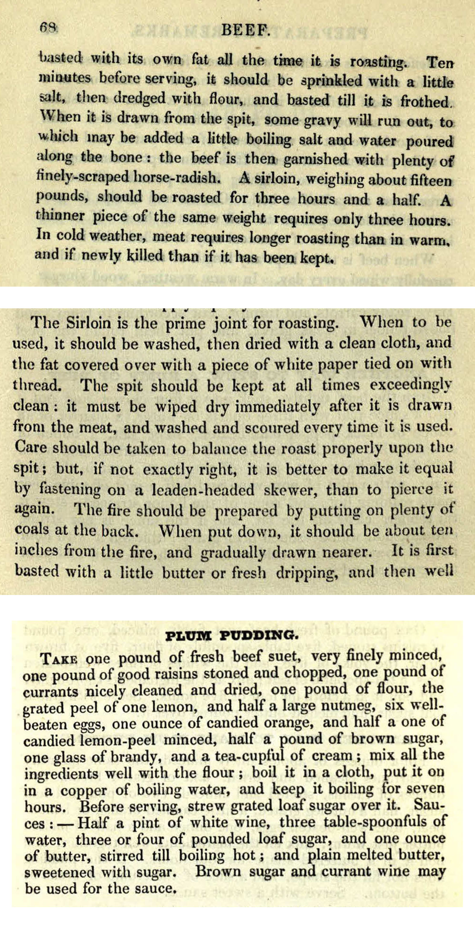 Beef and plum pudding recipes from The practice of cookery: adapted to the business of every-day life, by Mrs Dalgairns. 1860 sTX717.D2 