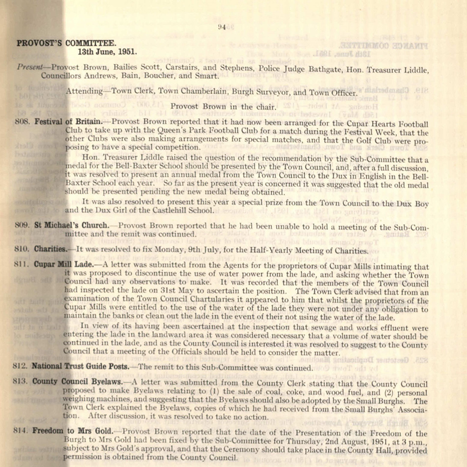 B13-14-30_Cupar_Town_Council_Minutes 13 June 1951